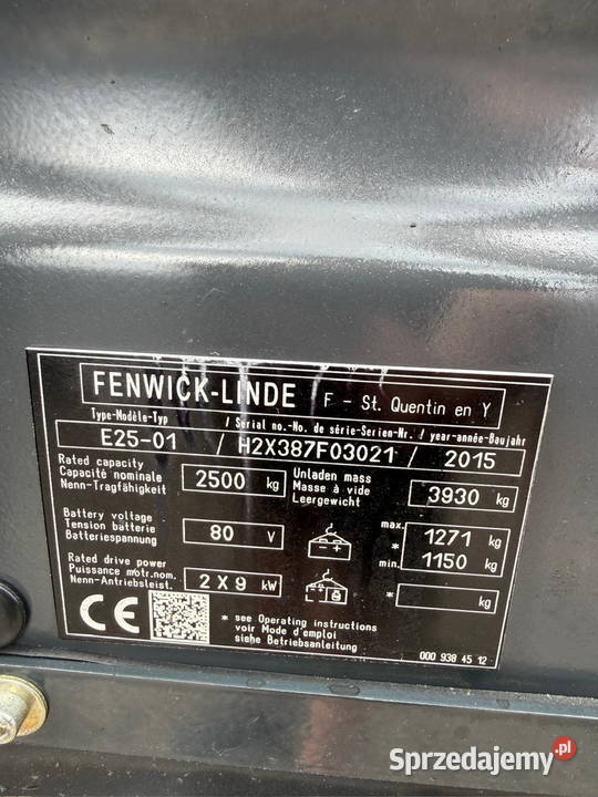 wózek widłowy elektryczny LINDE E2501 Triplex Działoszyn