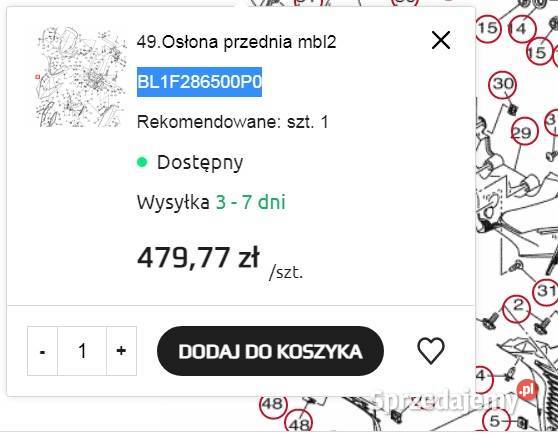 Oslona przednia reflektora czasza Yamaha Xmax 18 Elementy nadwozia Lubartów