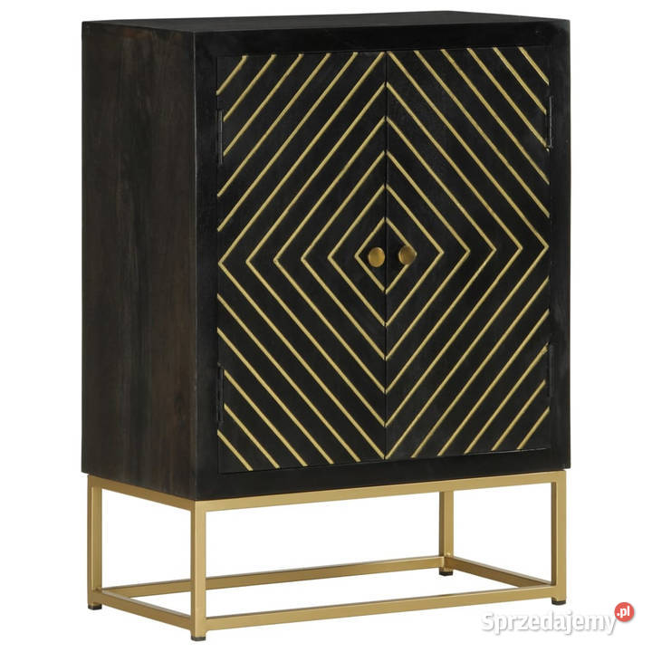 Szafka z 2 drzwiczek czarnozłota 55x30x75 drewno Warszawa