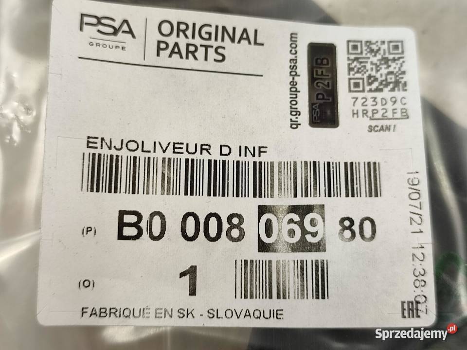 NAROŻNIK PODSZYBIA PRAWY CITROEN C1 II 2014