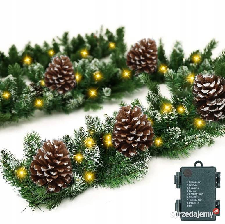 GIRLANDA ŚWIĄTECZNA SZTUCZNA 28M LAMPKI 50 LED mazowieckie