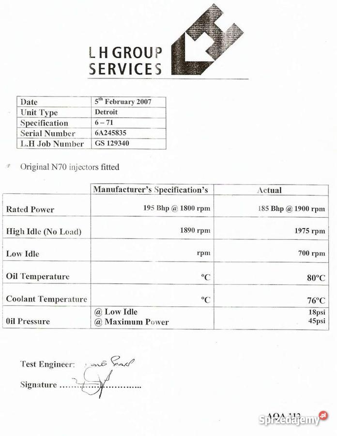 Silnik DETROIT Diesel typ 671 V 6 pompa