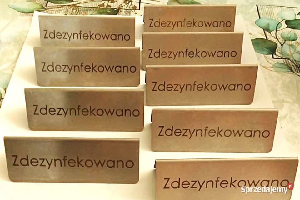 Nierdzewna tabliczka Zdezynfekowano Ekspozytor