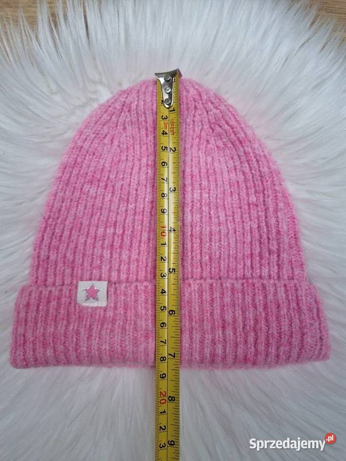 56 Rózowa ciepła czapka dziewczynki dziewczynka Kobylanka