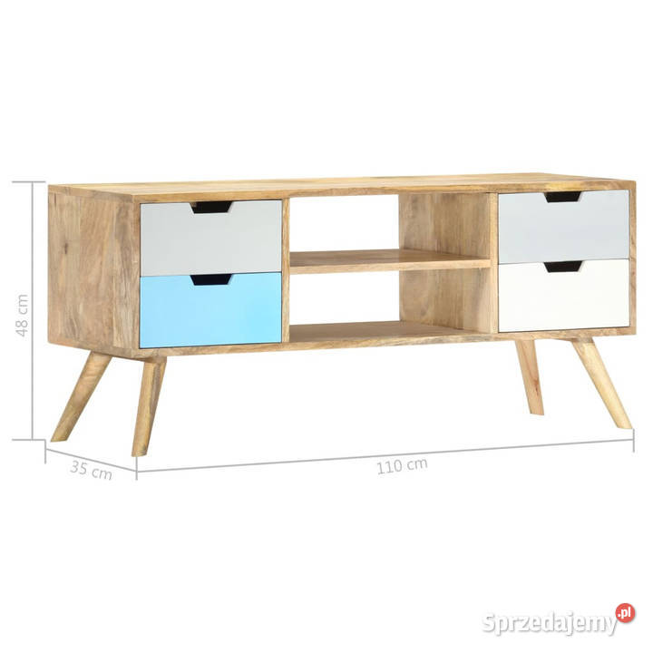 Szafka pod TV 110 x 35 x 48 lite drewno mango
