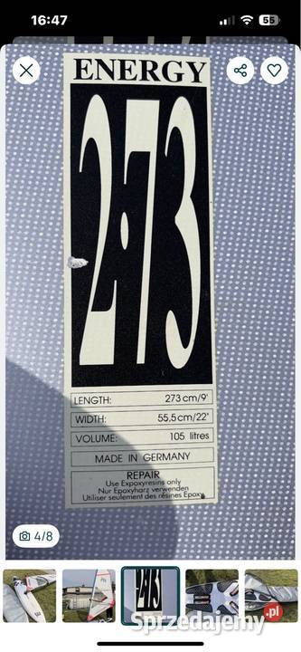 Deska windsurfingowa z żaglem Rybnik sprzedam