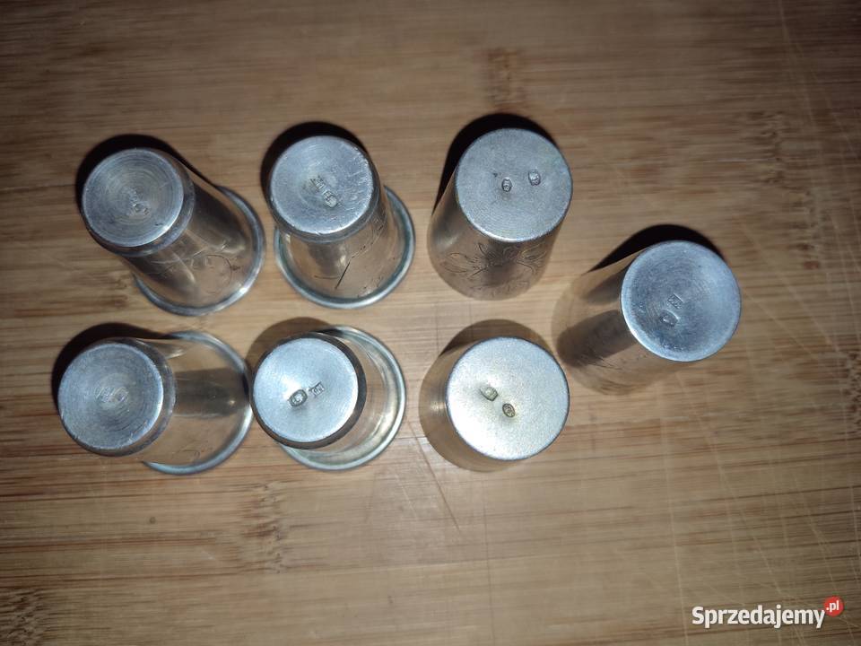 Kieliszki srebrne kiduszowe z lat 19201930 II RP Warszawa sprzedam