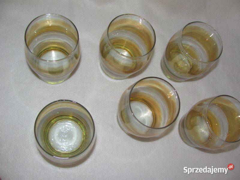 szklanki literatki miodowe z PRL u 6 Porcelana i szkło Zamość
