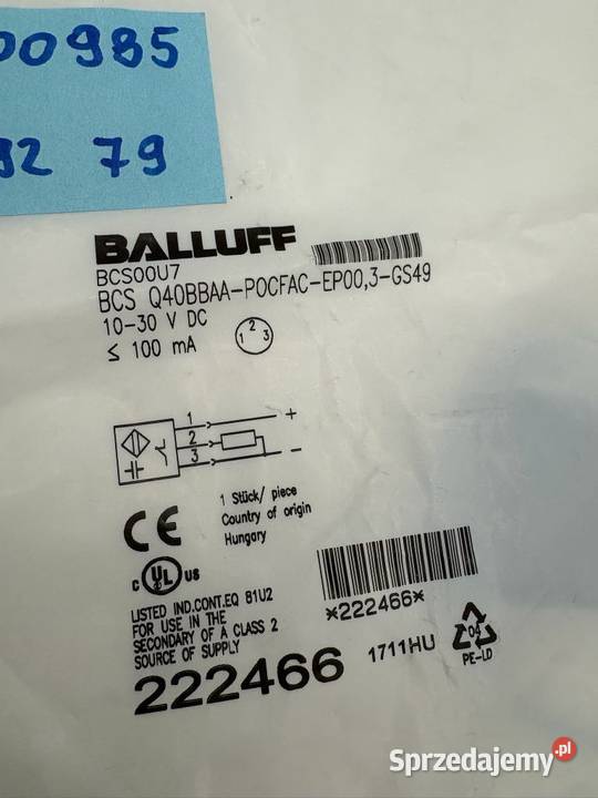 Balluff BCS00U7 BCS Q40BBAA P0CFAC EP00 3 GS49 mazowieckie