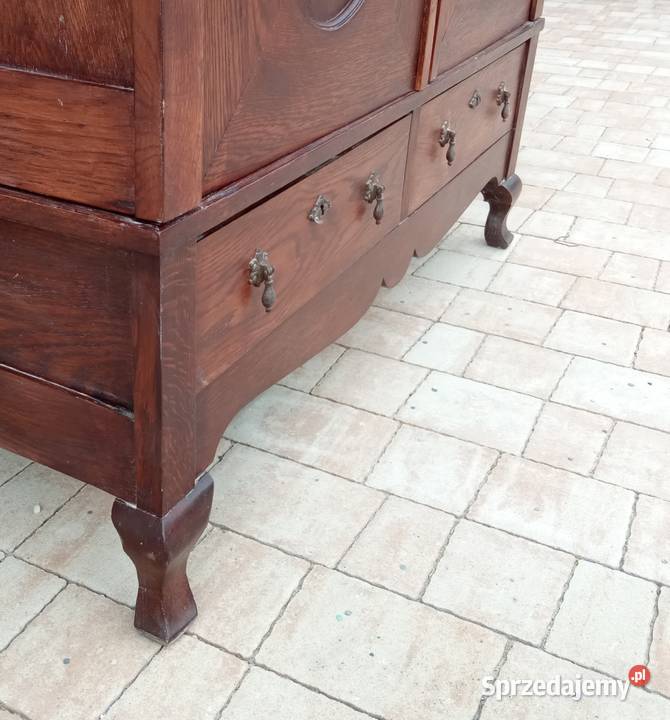 Elegancka poniemiecka 2drzwiowa szafa ubraniowa 122cm Brzeg