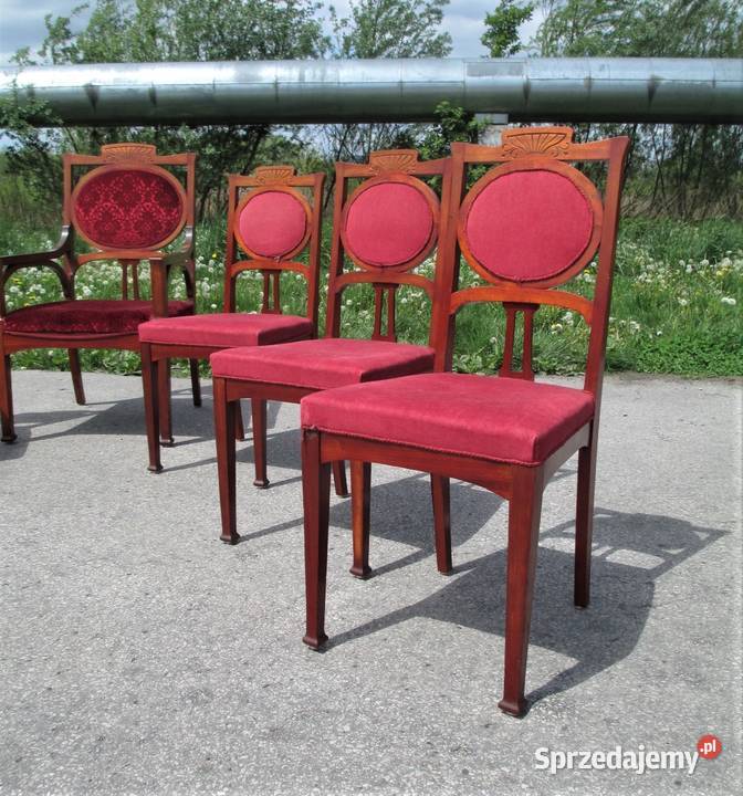 Komplet krzeseł secesja Lublin