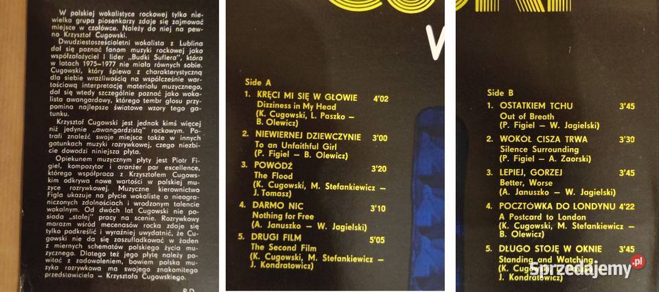 1979 Krzysztof Cugowski Wokół cisza trwa Płyta 1 płyta Kielce