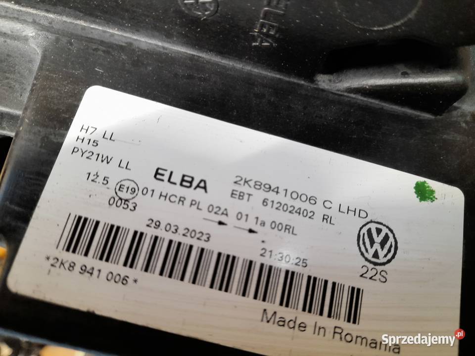 REFLEKTOR PRAWY LAMPA PRAWA VW CADDY 2K7 2020