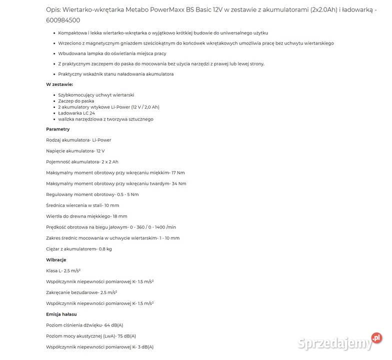 Bity BAHCO wiertarkowkrętarka METABO adapter