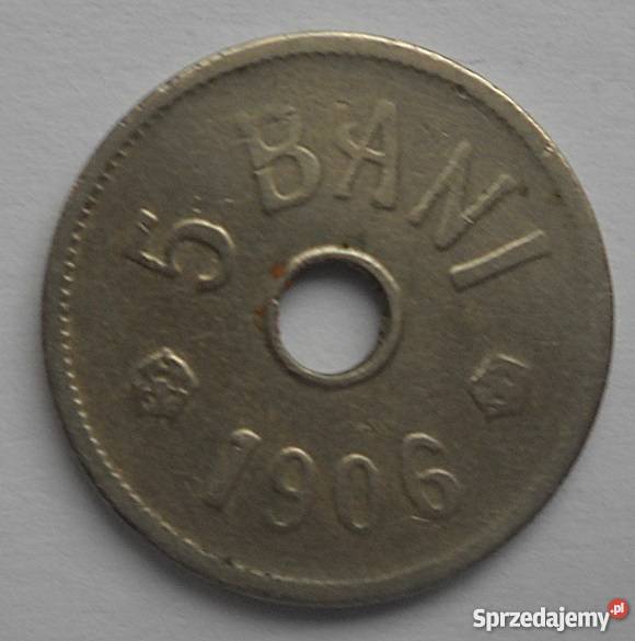 RUMUNIA5 BANI1906 r KRÓL KAROL Z OTWOREM Numizmatyka Legionowo