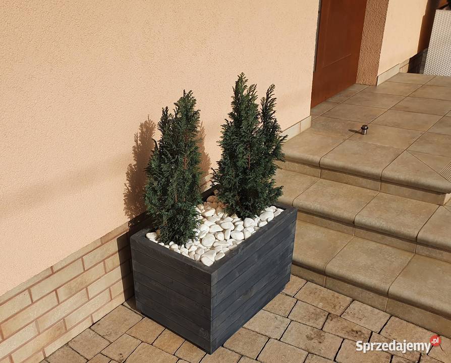 Donica ogrodowa szara drewniana 604040 Pławin