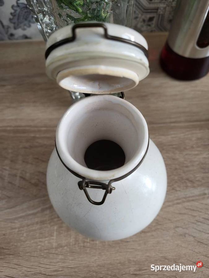 Stary zamykany pojemnik ceramiczny real foto Warszawa