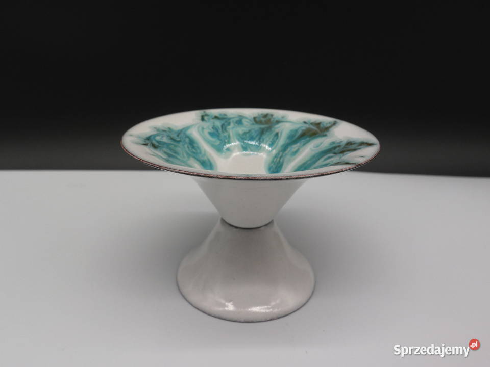 Świecznik MidCentury Modern Emalia na Miedzi Raszków