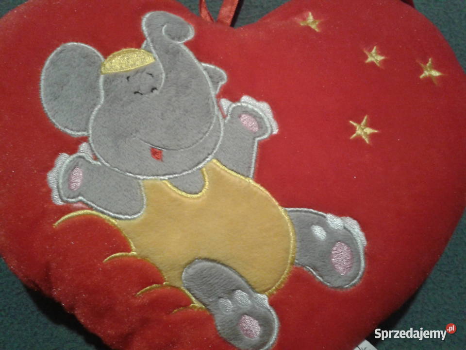 SERCE pluszowe czerwone ze SŁONIKIEM 30 na Wołczyn