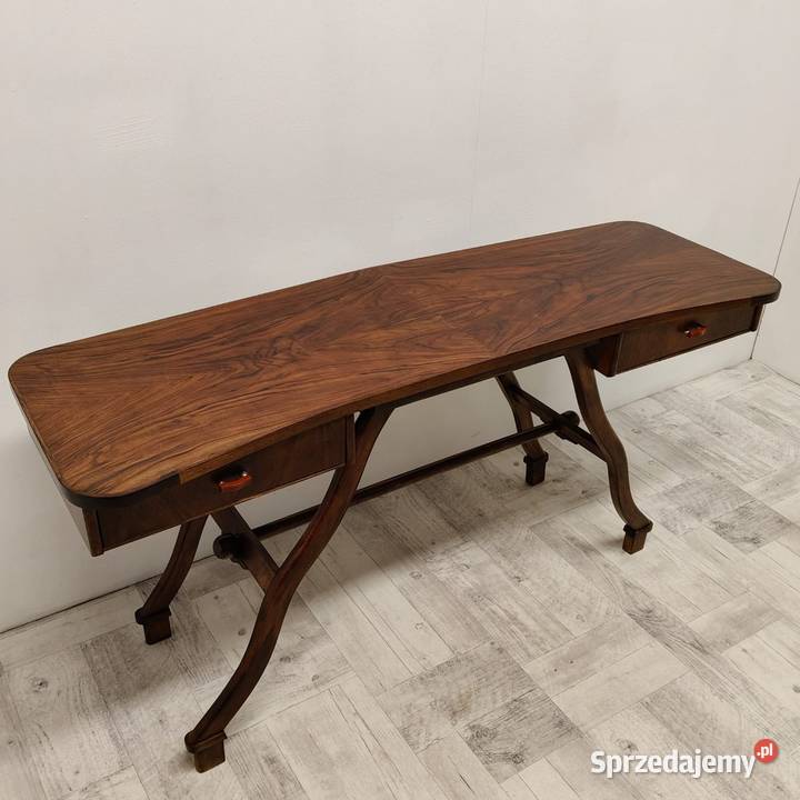 Biurko Mid century art deco orzech lata 50te łódzkie Radomsko