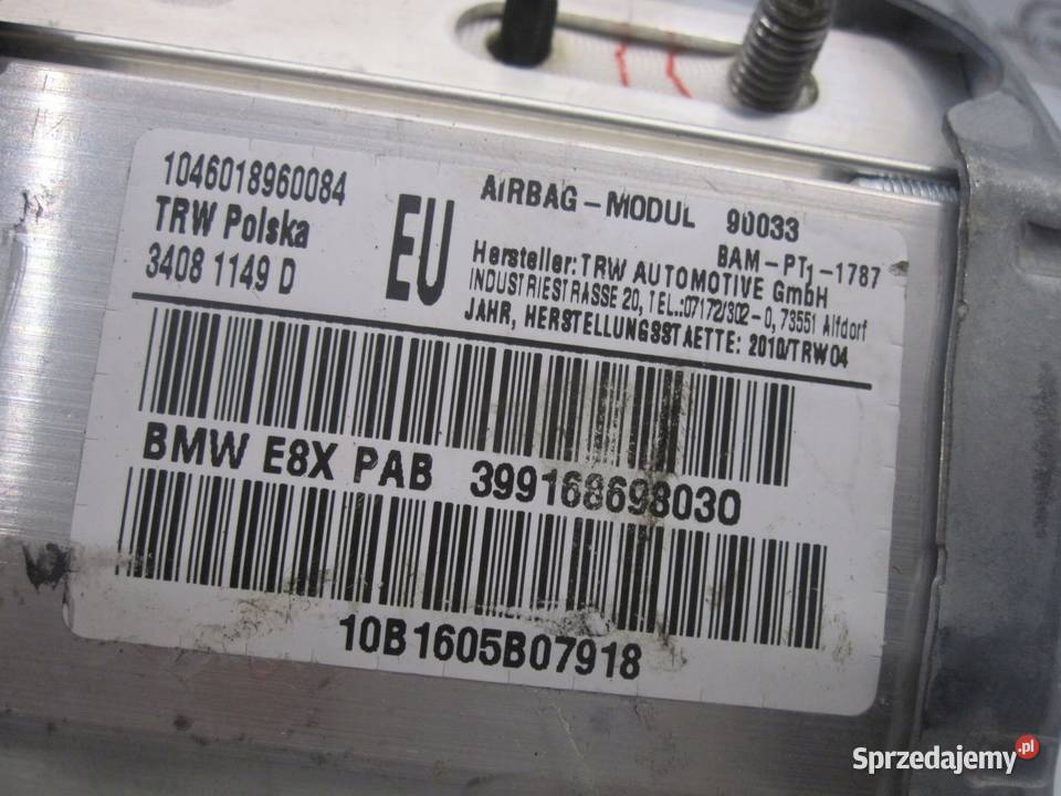 BMW E82 10r AIRBAG poduszka pasażera 34081149D osobowe Kielce