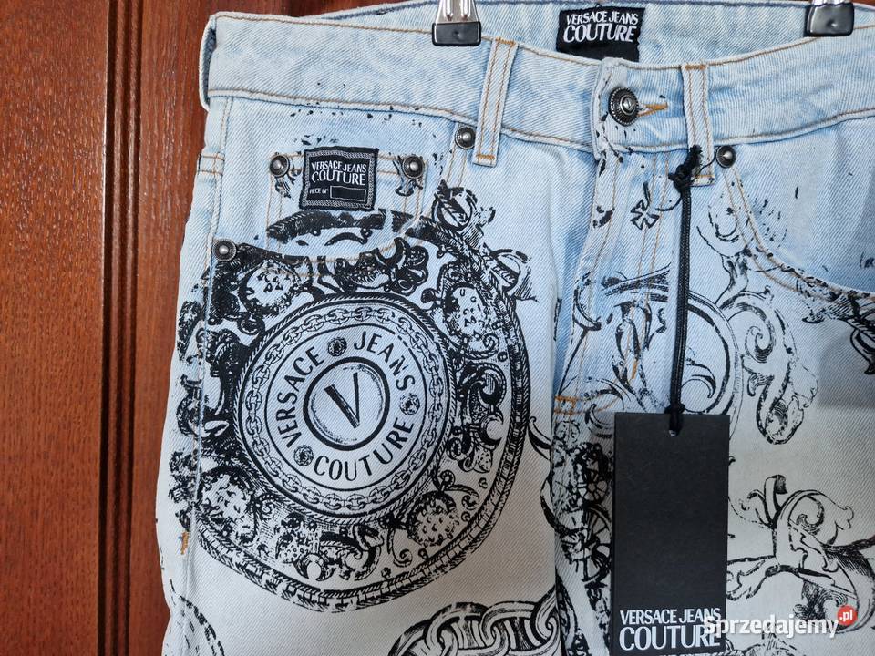 Nowe spodnie oryginalne dżinsy damskie Versace Spodnie Bibice