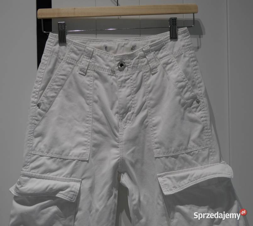 Bershka Cargo świetne spodnie bojówki 32 XXS Bez wzoru Wrocław