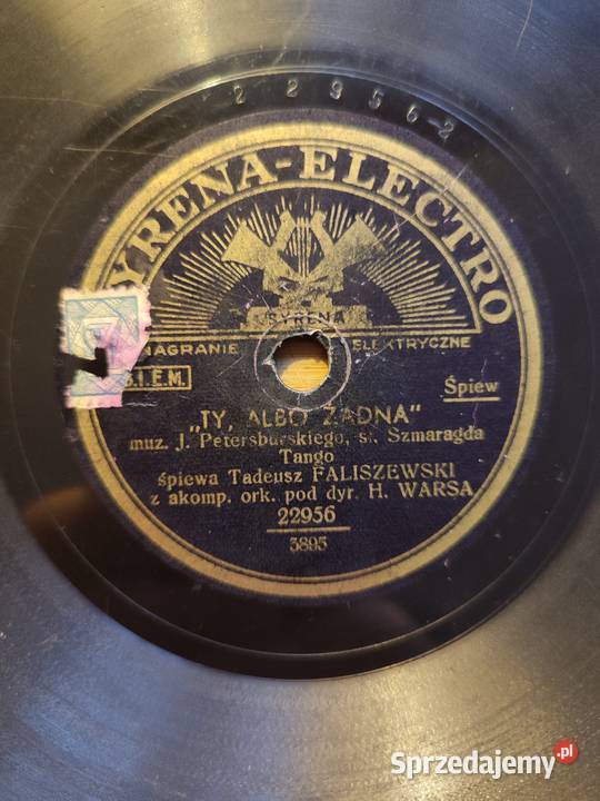 Płyta szelakowa Tadeusz Faliszewski Syrena Warszawa