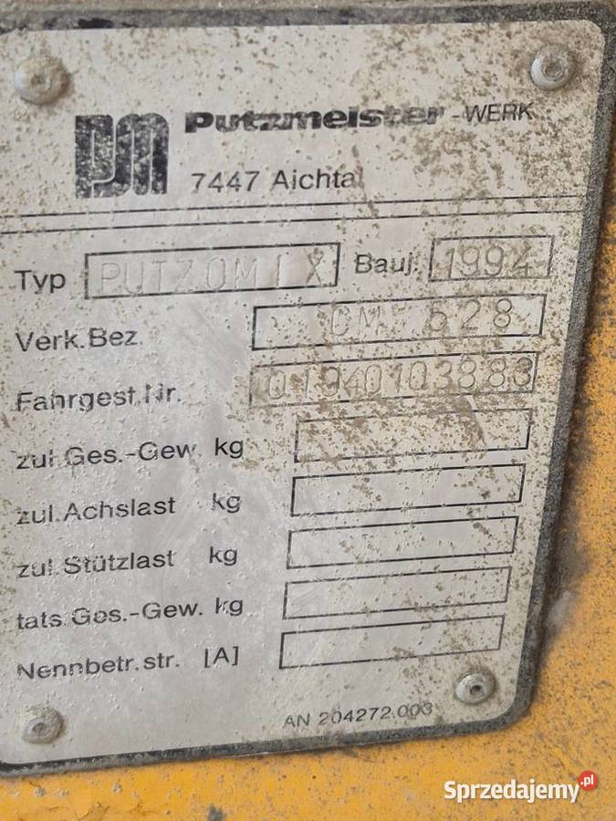 putzmeister mieszalnik do betonu agrega Pozostałe łódzkie Poddębice sprzedam