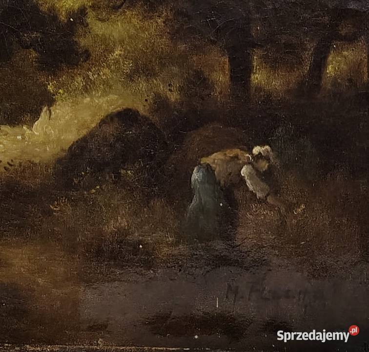 Park stary obraz olejny Kartuzy