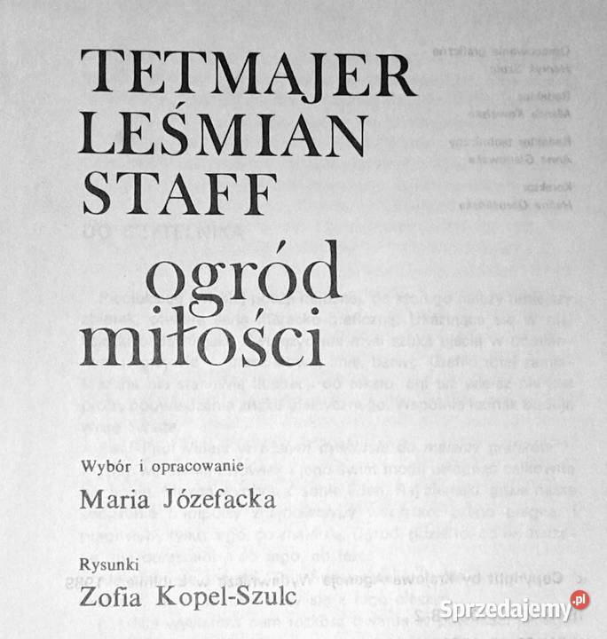 Ogród miłości Bolesław Leśmian Kazimierz twarda lubelskie Chełm