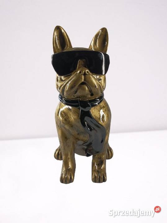 Figura Dekoracja Pies Buldog w Okularach Dom i Ogród Kraków