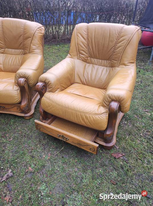 Komplet wypoczynkowy skórzany Łagiewniki