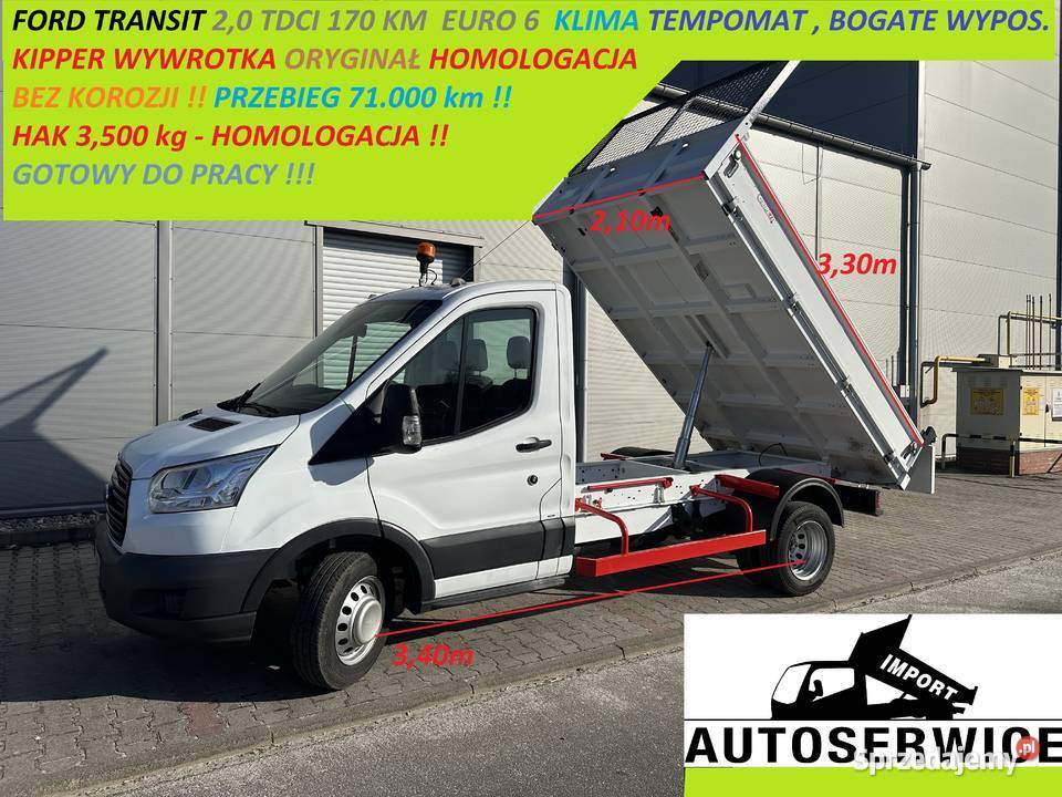FORD TRANSIT 20 TDCI EURO6 KIPPER WYWROTKA Piekarzew