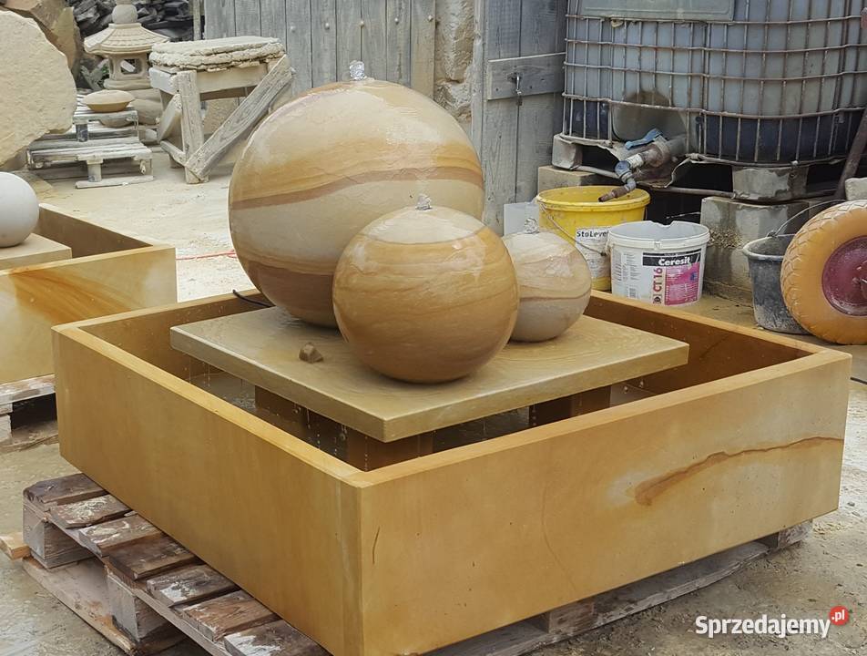 Fontanna ogrodowa z piaskowca kamień naturalny dolnośląskie Kamienna Góra