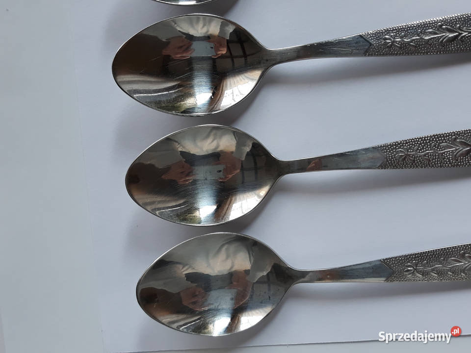Łyżki obiadowe 1 ROŚLINNY Gerlach sztućce PRL śląskie Dąbrowa Górnicza
