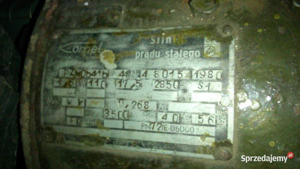 silnik prądu stałego 16kW 110Vdc PZMOb44b Pozostałe Wrocław sprzedam