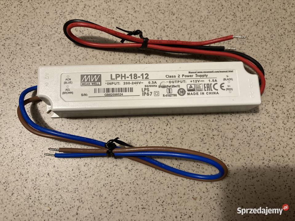 Zasilacz Mean Well LPH1812 IP67 18W 12V Zasilacze Wrocław
