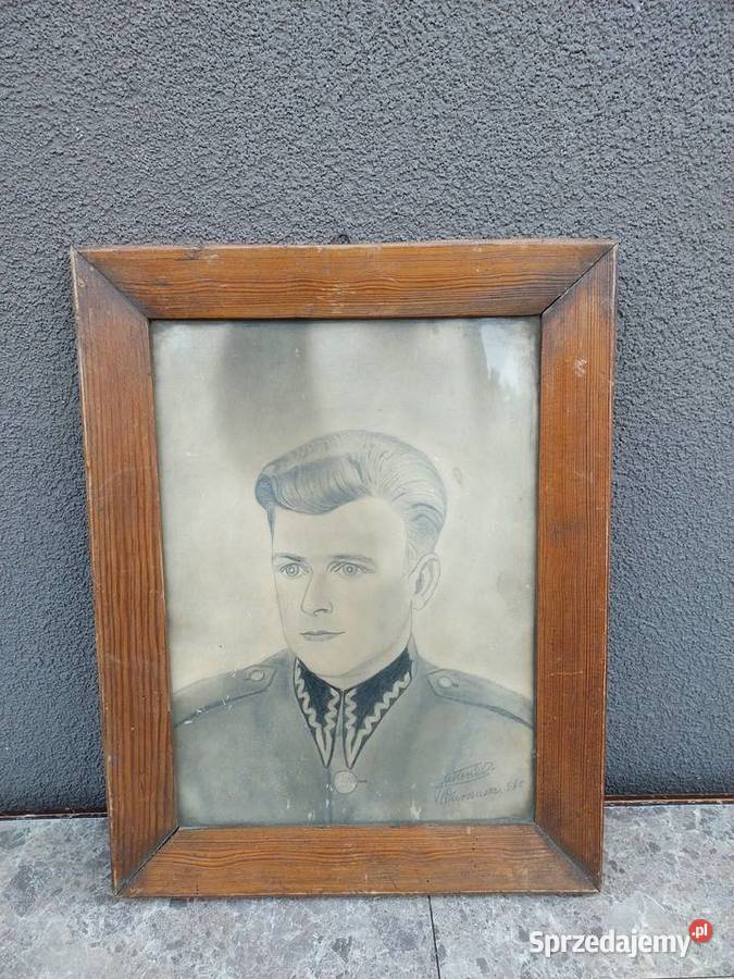 77 Stary obraz portret żołnierza Warszawa 1951r Tczew