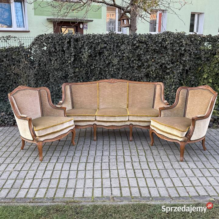ARTexpert Pałacowy zestaw Sofa dwa fotele Ludwik Dobrzany