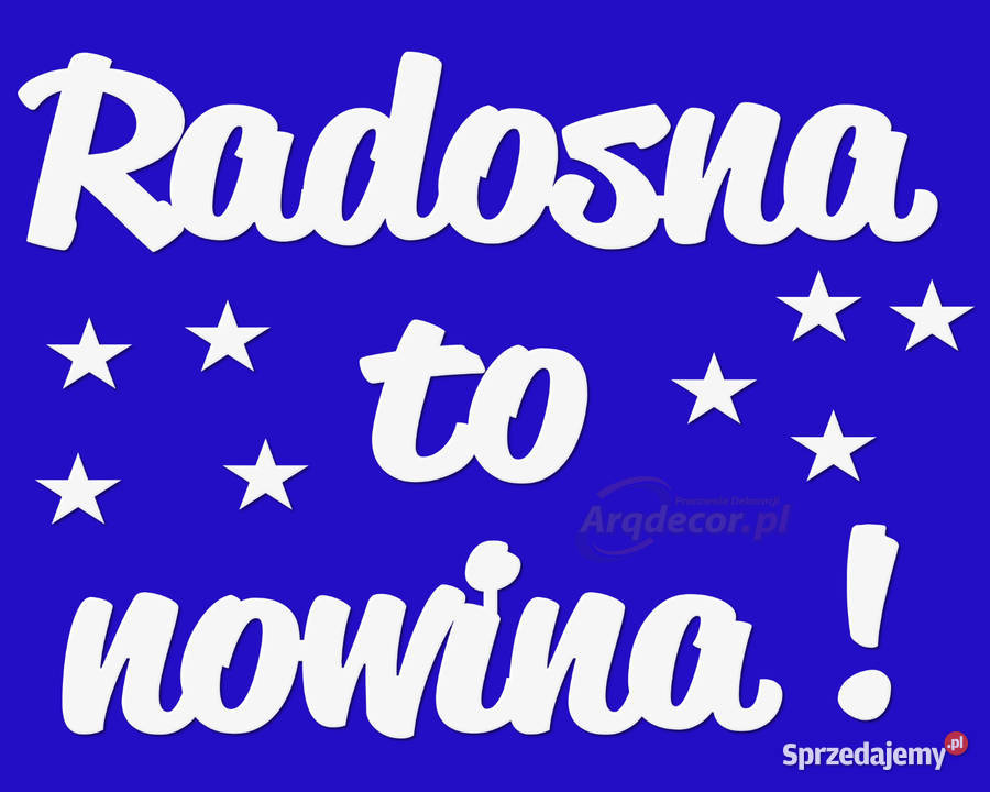 Wesoła nowina Styropianowy napis na jasełka biały