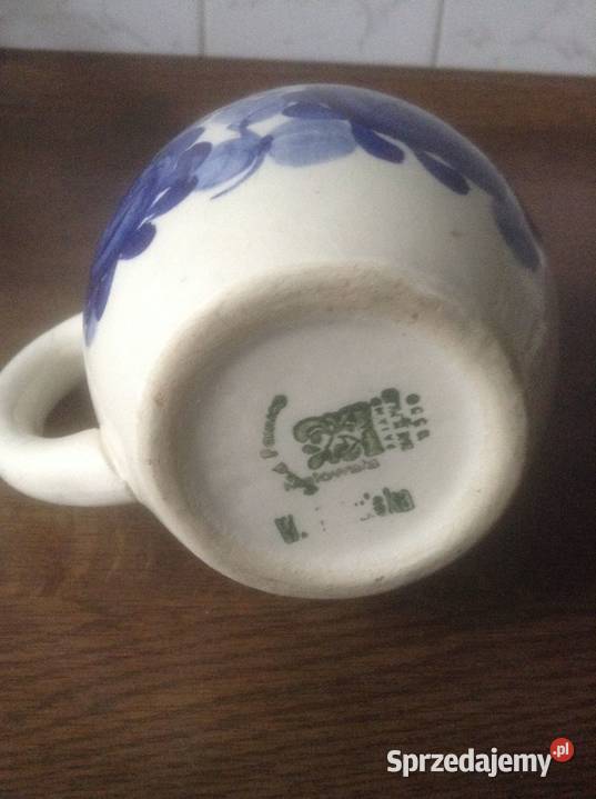 Kufel fajansowy ręcznie malowany sygnowany Antyki, Sztuka, Kolekcje opolskie Opole