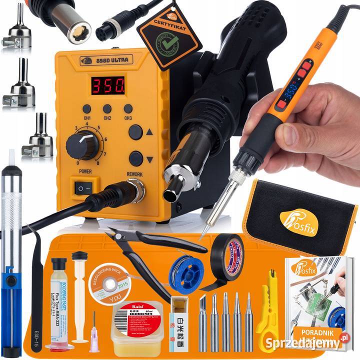 Zestaw Lutowniczy 16w1 Stacja HOT AIR 700W Ludźmierz