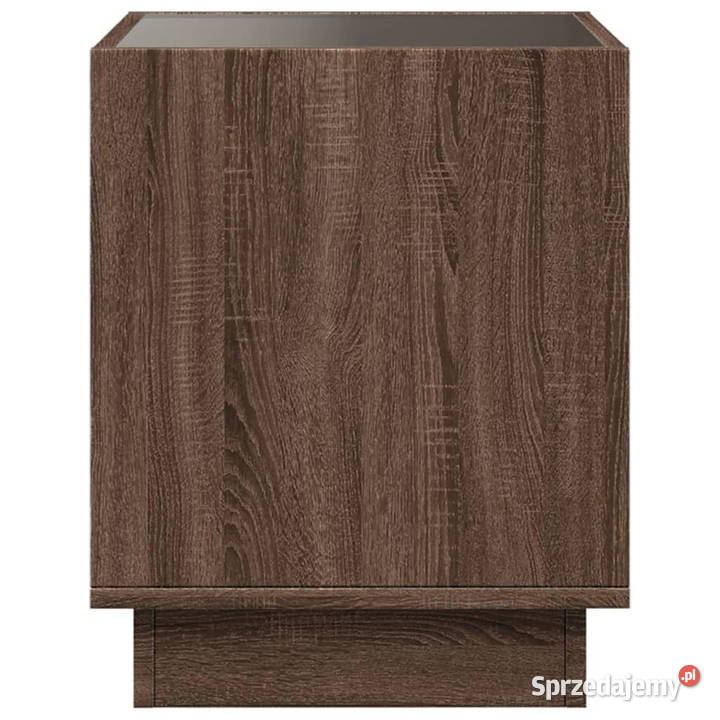 Stolik nocny z LED Infinity brązowy dąb 50x50x50 mazowieckie Warszawa
