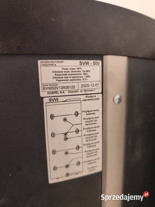 zbiornik buforowy z wężownicą svw500 kospel Żółwin