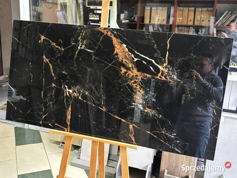 Gres płytka 60x120 czarny poler black gold małopolskie Zakopane