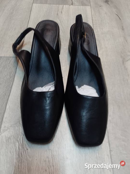 41 Czarne czółenka wieczorowe z odkrytą piętą Kraków sprzedam