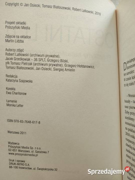 Ostatni lot Przyczyny katastrofy smoleńskiej Jan świętokrzyskie Kielce