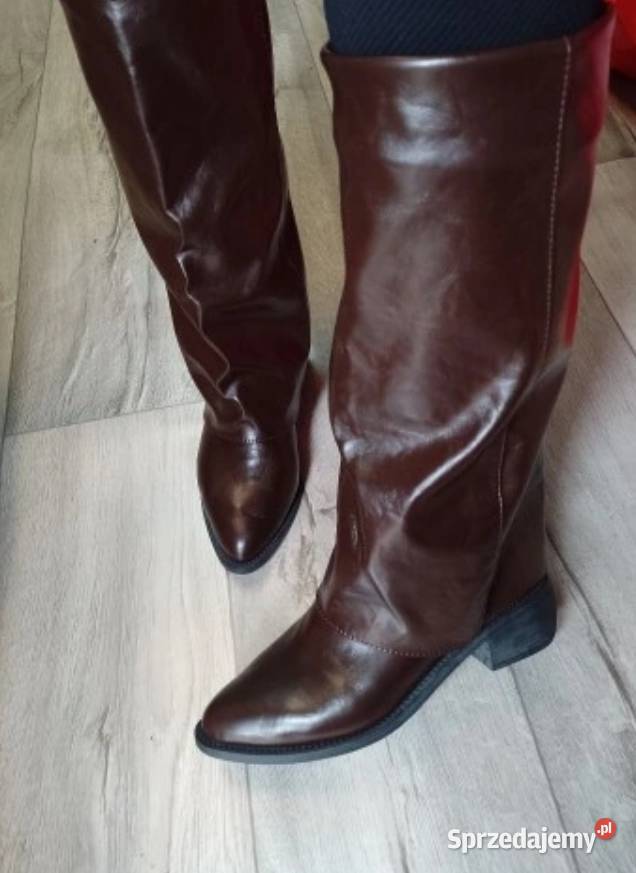 3940 Brązowe czekoladowe Kozaki kowbojki brązowy/beżowy Kraków