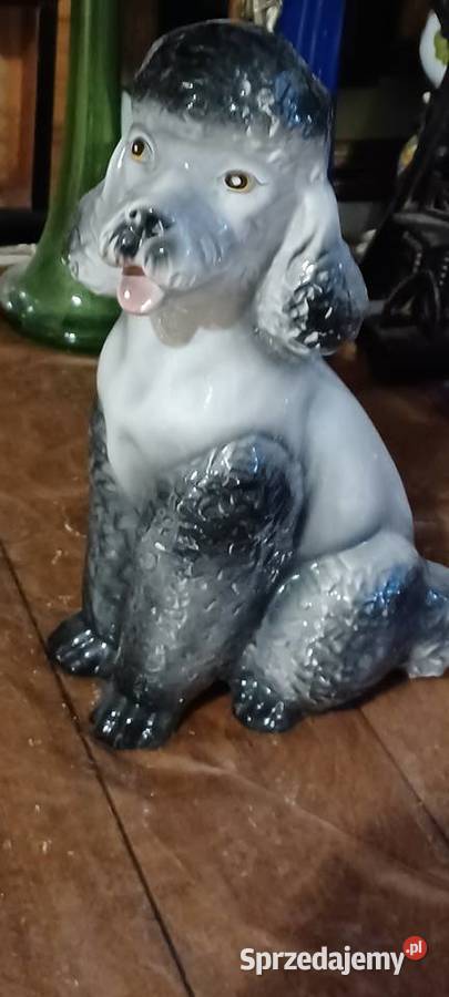 PIES PUDEL VINTAGE CERAMIKA